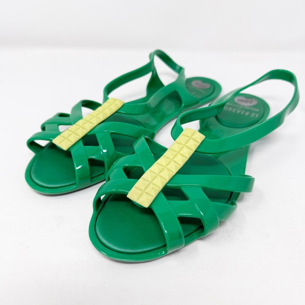 Mel Melissa x Forever 21 Kelly Green Jelly Sandasl Women's Size US 8 Slingback